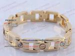 Perfect Replica Santos de Gold With Diamonds Bracelet - Replica Cartier Jewelry